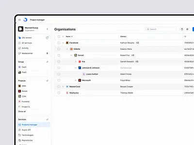 App Navigation clean cloud menu navigation sidebar table tree tree ux white