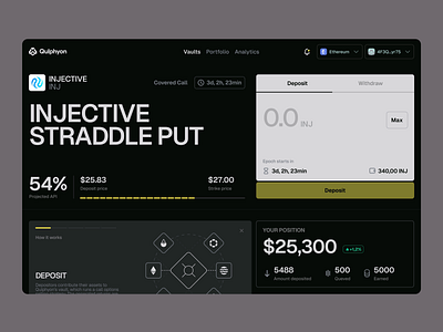Qulphyon - Deposit in the vault crypto dashboard defi illustration ui ux