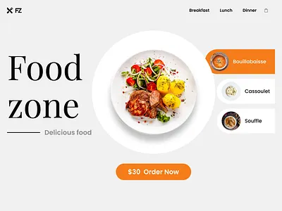 FoodZone daily ui design figma food food items restaurant ui website