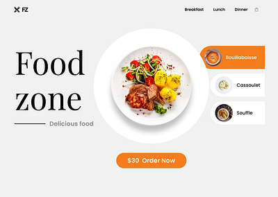 FoodZone daily ui design figma food food items restaurant ui website