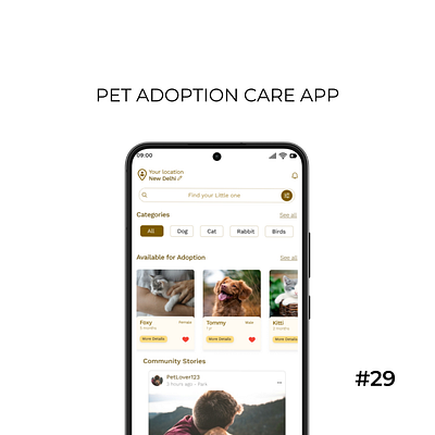 Daily UI Day-29/100: Pet Adoption Care App dailyui day 29 designchallenge designing ui uiuxdesign ux