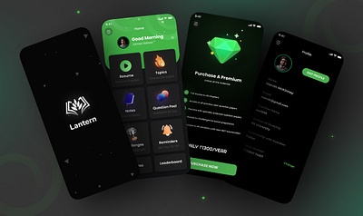 Lantern Mobile Application app dark theme design mobile ui