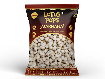 Makhana / Fox nuts Pouch Design box design branding fmcg packaging food food packaging fox nuts foxnuts pouch design indian fooc label design logo design makhana makhana pouch design mockup mockup design pouch design product design product packaging