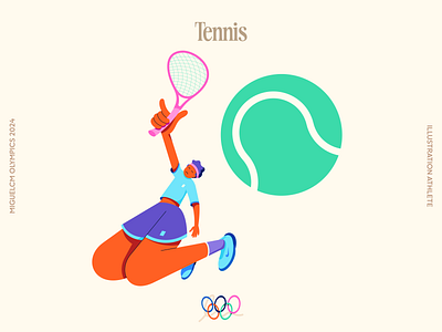 Tennis characters illustration illustrationathlete illustrator miguelcm olympics tennis