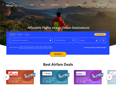 Mindtrip Flight Booking Website uxui website design