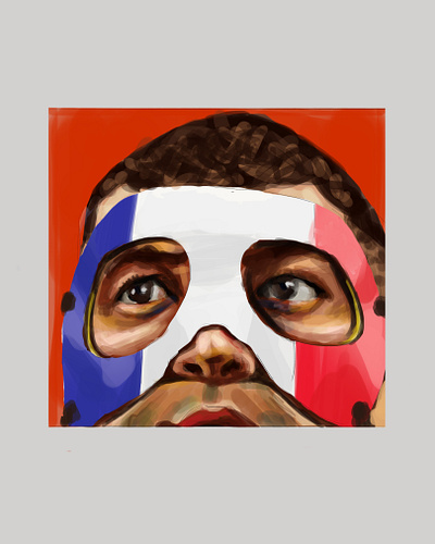 Mbappe With Mask Art art concept art digital art illustration perspective art