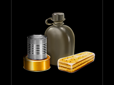 Game Icon Mini Illustration (Military Ration) flask icon food icon game art game icon game ui game ui artist icons military icon military icons military ration