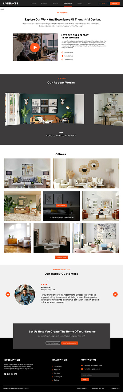 Home Interior Website ui design