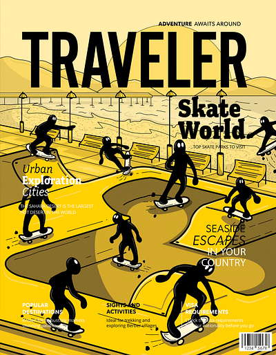 TRAVELER MAGAZINE COVER cartoon cover art illustration magazine cover