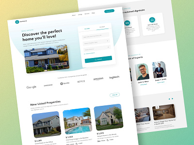 Real Estate Landing Page hero section home page landing page ui ui design ux web design website