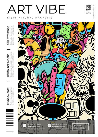 ART VIBE MAGAZINE COVER ILLUSTRATION cartoon cover art illustration magazine cover pop art