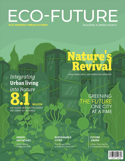 ECO-FUTURE MAGAZINE COVER ILLUSTRATION art cover art iluustration magazine cover