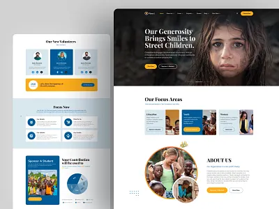 Charity Foundation Website UI Designe agency atim charity agency charity fund community donate figma fundraising help insurance landing page new designe non profit organization poor ui ui website ux volunteer website