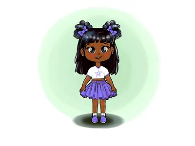 Work for a "dress doll" game cartoon character doll dress game procreate stylisation