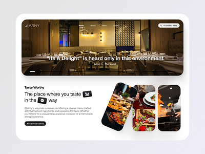 ARNY - Restaurant Landing page branding cafe landing page graphic design header design landing page light mode logo restaurant restaurant landing page restaurant website ui design ui ux design