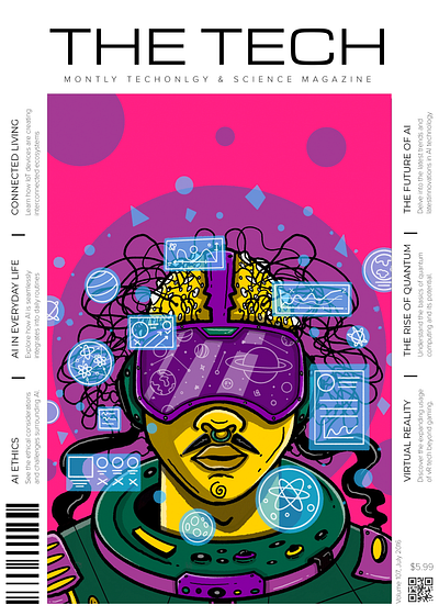 THE TECH MAGAZINE COVER ILLUSTRATION cover design illustration magazine cover pop art