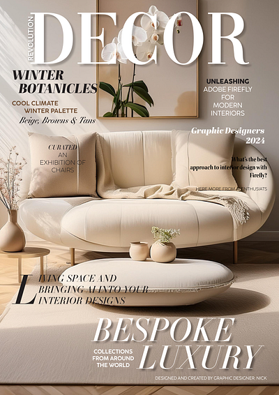 REVOLUTION DECOR MAGAZINE COVER adobe firefly adobe illustrator graphic design indesign magazine design typography