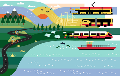 City Transport Competition - Winning City Card Design design graphic design illustration vector