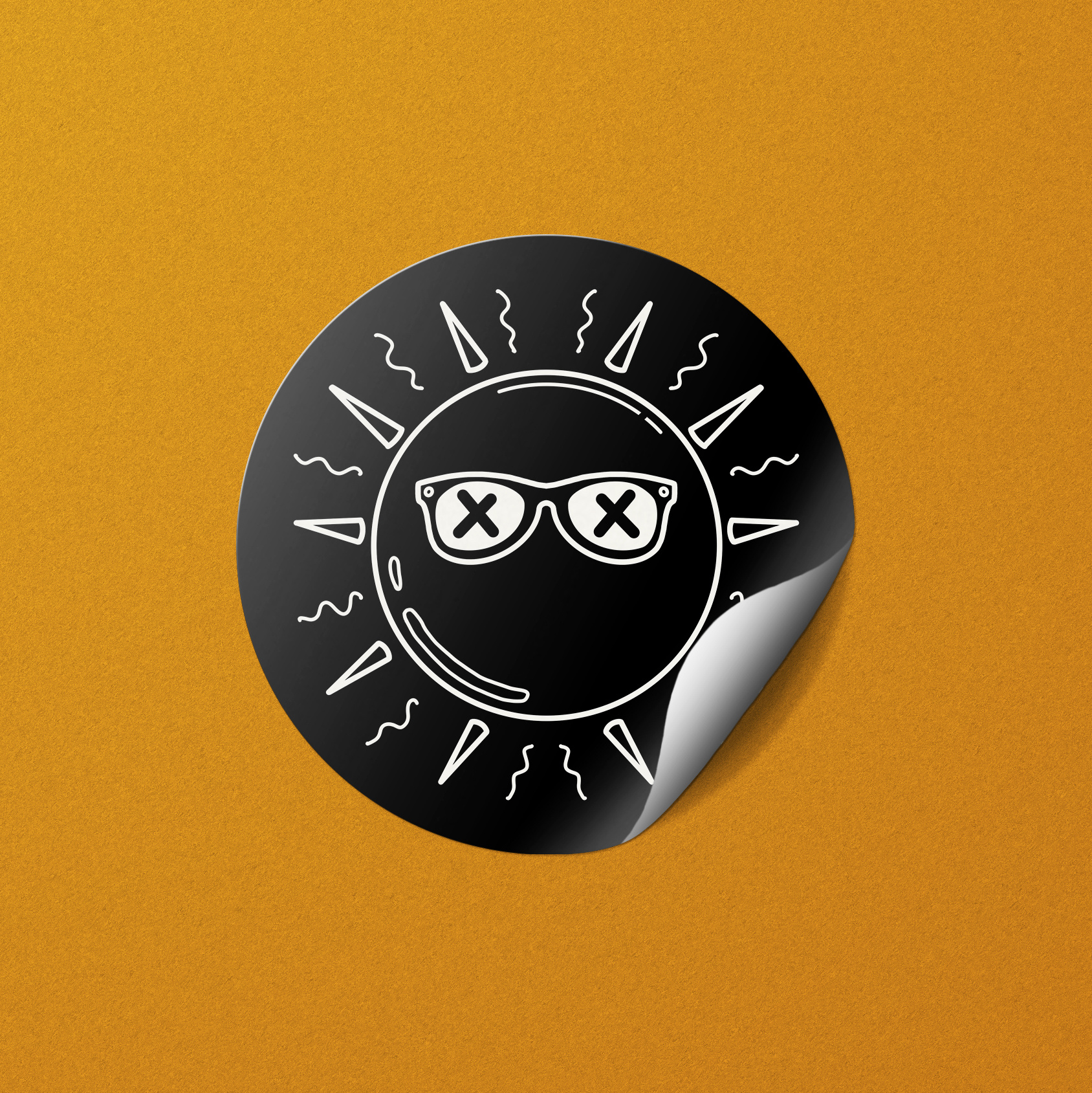 THE SPACEFULL SUN STICKER DESIGN cartoon illustration sticker design