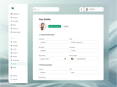 User Profile Page Design