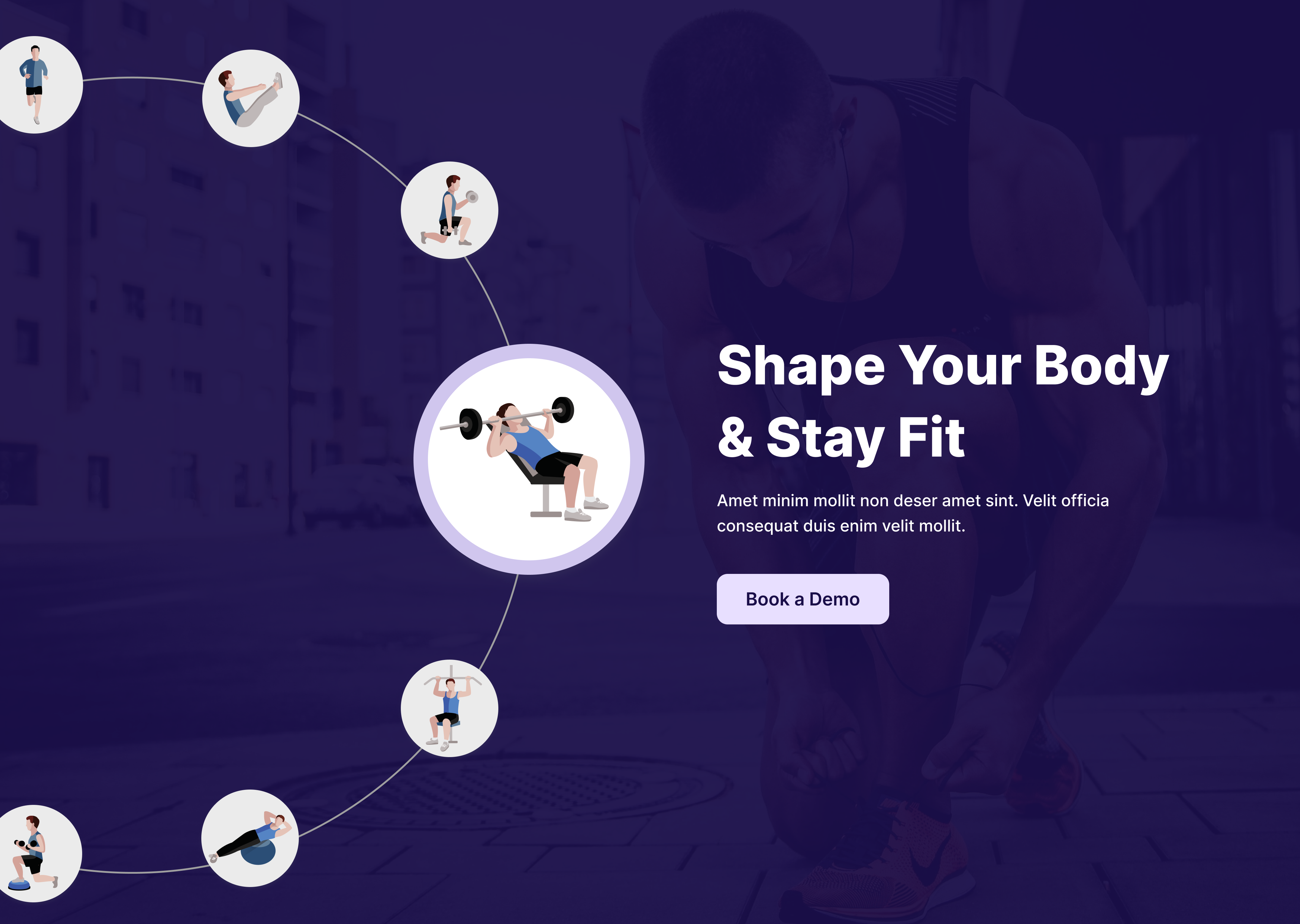 Shape your Body exercise gym ui webpage