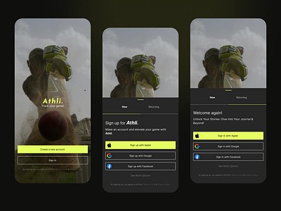 Sign Up Page | Daily UI 01 Athli - Sign Up Screens & Prototype app branding design figma typography ui ux