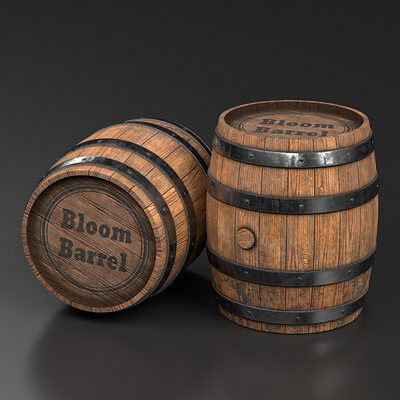 Barrel 3D Model 3d barrel blender modeling subestance textuer younes azizi