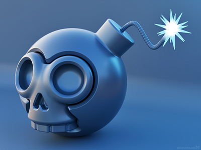 Skull bomb icon design 3d bomb design icon icons metin seven skull