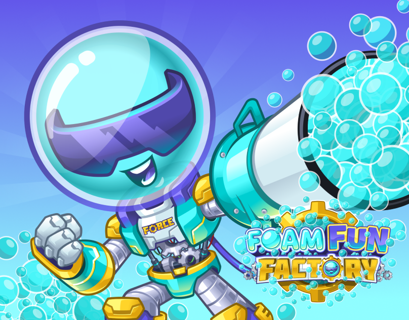 Foam Party Mascot Logo character design foam party party mascot robot robot mascot