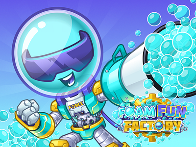 Foam Party Mascot Logo character design foam party party mascot robot robot mascot