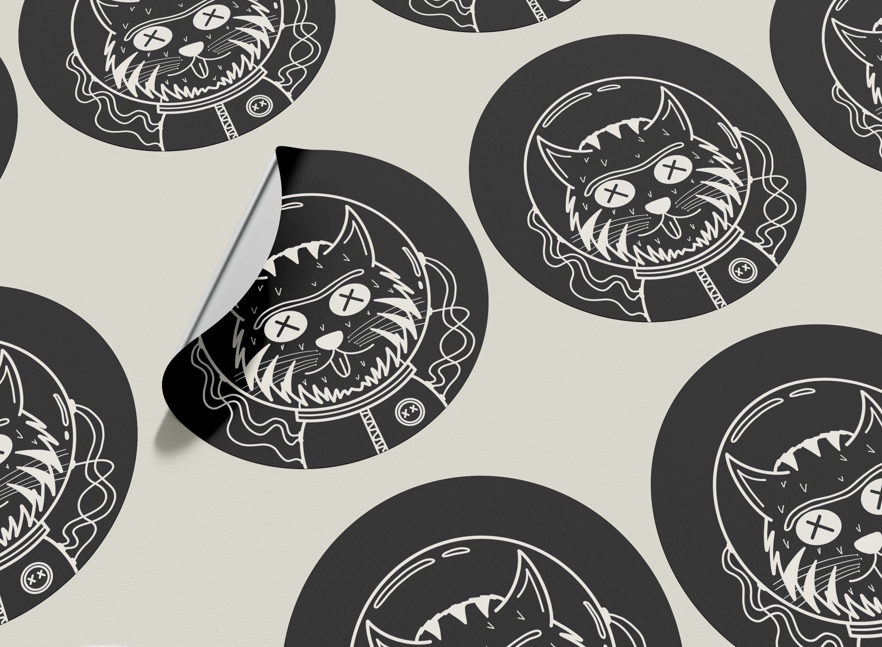 THE SPACE CAT STICKER DESIGN illustration pop art sticker