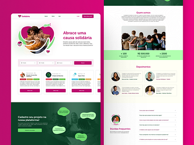 Landing Page - Donation Plataform design donation landing page responsive landing page ui ux website