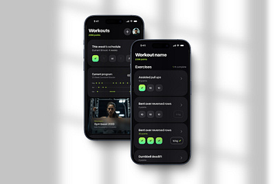 Workout app - Dashboard and workout views animation app app design figma framer graphic design product design swiftui ui uiux
