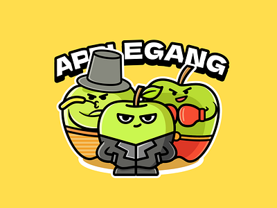 Apple gang illustration 苹果帮插画 branding graphic design logo