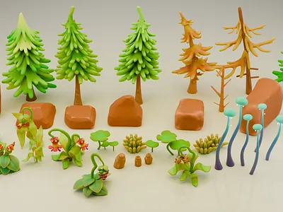 enviroment props 3d 3dcharacter 3dmodel animation blender branding design illustration logo ui