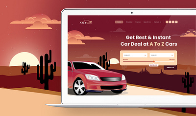 Car Website design illustration ui web