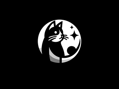 Moon & Cat Combined Abstract Logo abstract animal company animation brand branding cat logo circle logo combined logo design graphic design icon idea illustration logo moon logo ui ux vector