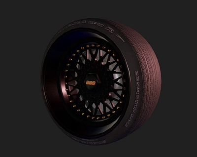 3D car wheel model rendered using "HT for Web" graphics engine 3d animation design digital twin ui visualization web design