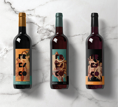 FRESCO Wine branding design graphic design typography