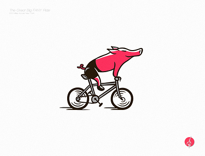 FANY Ride Logo Design branding design graphic design illustration logo mascot mascot design pig ride vector