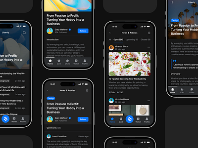 Mobile Articles - Lookscout Design System android app application articles dark design design system figma ios lookscout mobile mobile application modern responsive ui