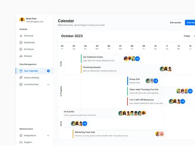 Web Calendar - Lookscout Design System calendar dashboard design design system figma lookscout modern saas scheduling ui web application webapp