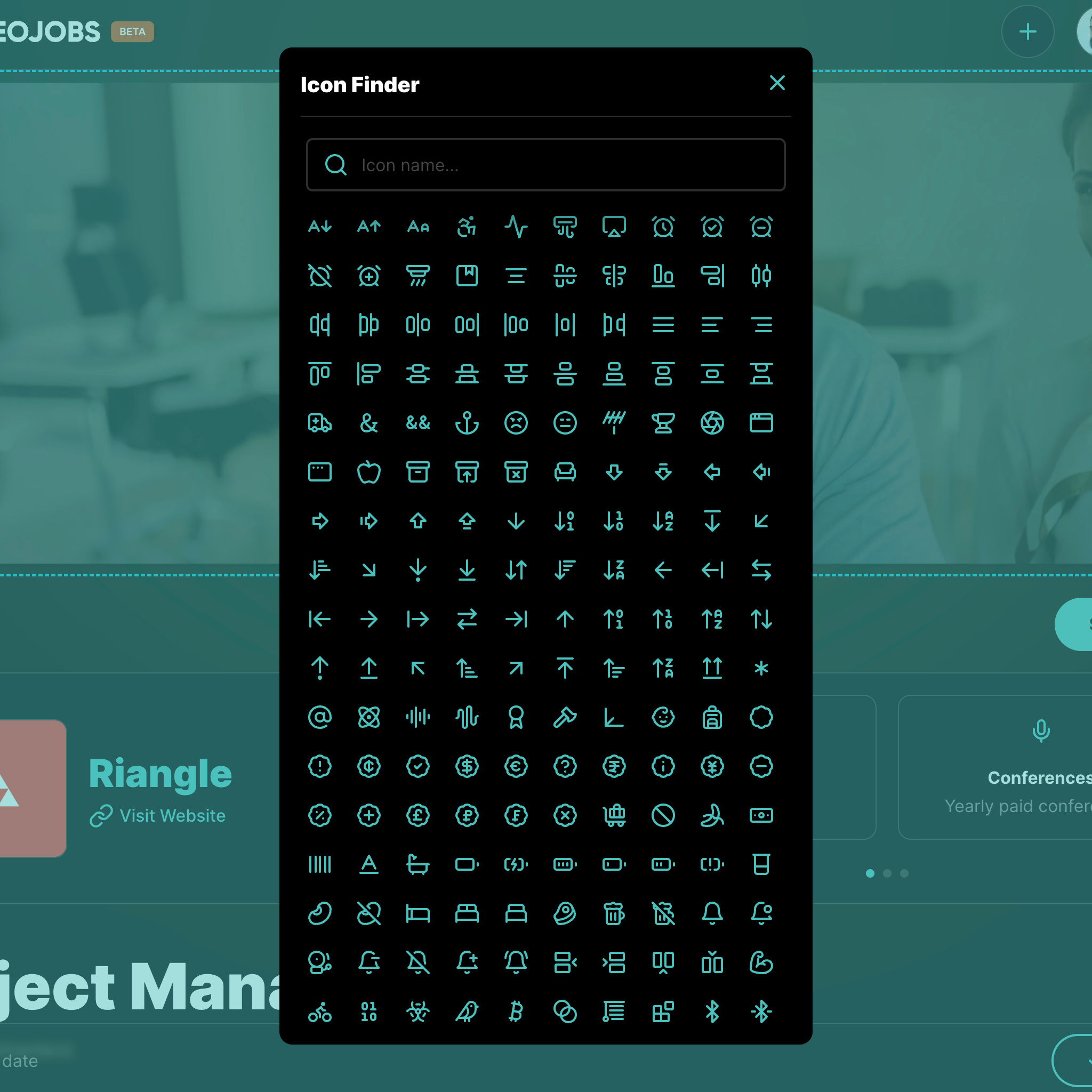 VIDEOJOBS.io Icons Finder Dark & Light Mode dark mode icon ui