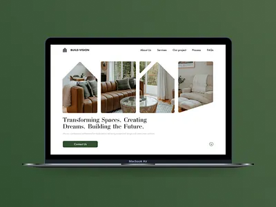 Build Vision build and design. construction services design exterior design figma landingpage website