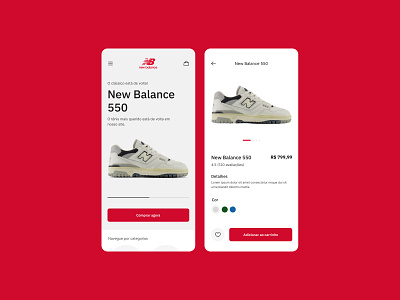 New Balance: E-commerce app design ui ux
