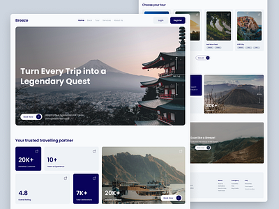 Breeze - Travel Agency Web App landing page minimalist travel travel agency ui ux web design website