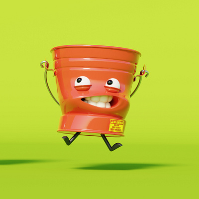 Happy Bucket! 3d animals animation branding cartoon character design colorfull design funny illustration logo motion graphics