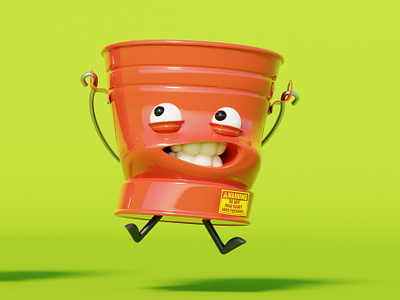 Happy Bucket! 3d animals animation branding cartoon character design colorfull design funny illustration logo motion graphics