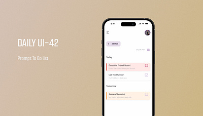 Daily UI-042 -To Do list daily ui challenge dailyui to do list ui design