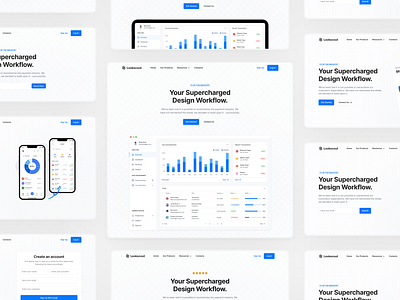 Heroes & Headers - Lookscout Design System design design system figma header hero layout lookscout modern ui webpage website